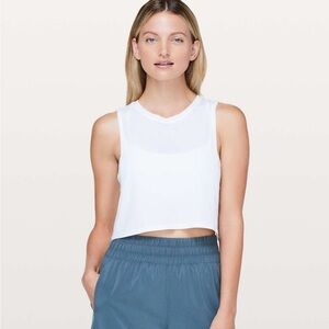Lululemon White Cropped Tank
